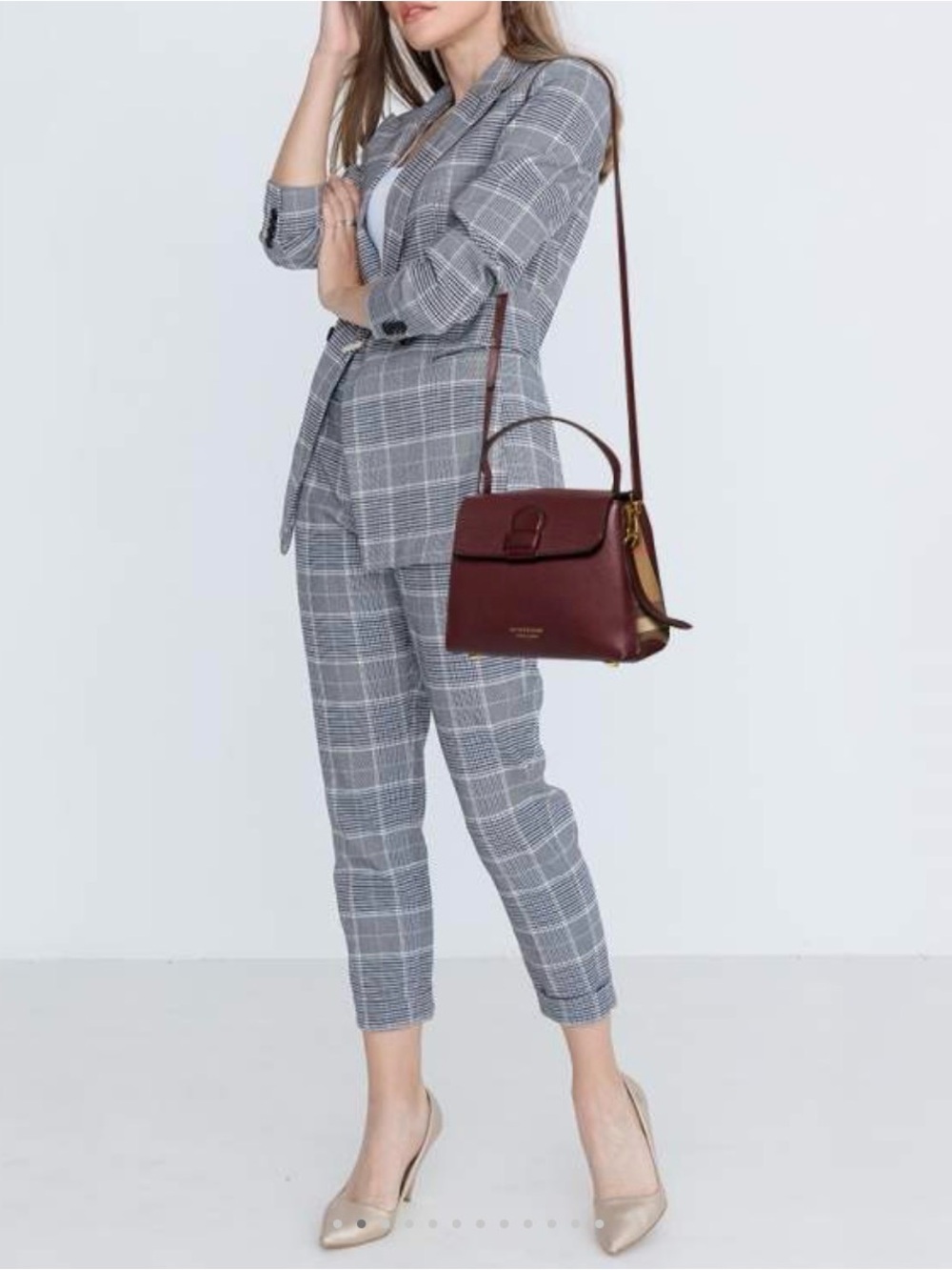 Burberry Small Grainy Leather and House Check tote bag - black